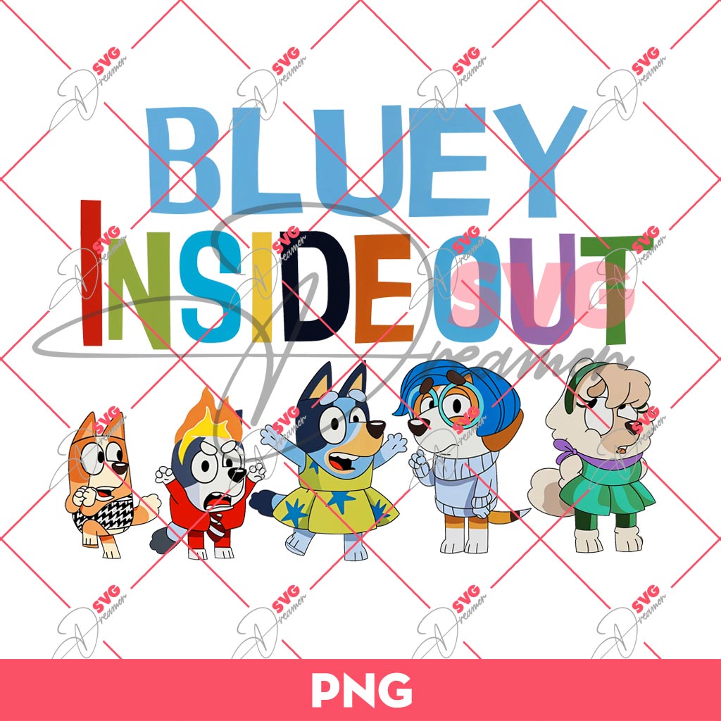 Bluey Inside Out PNG, Bluey PNG, Inside Out 2 PNG