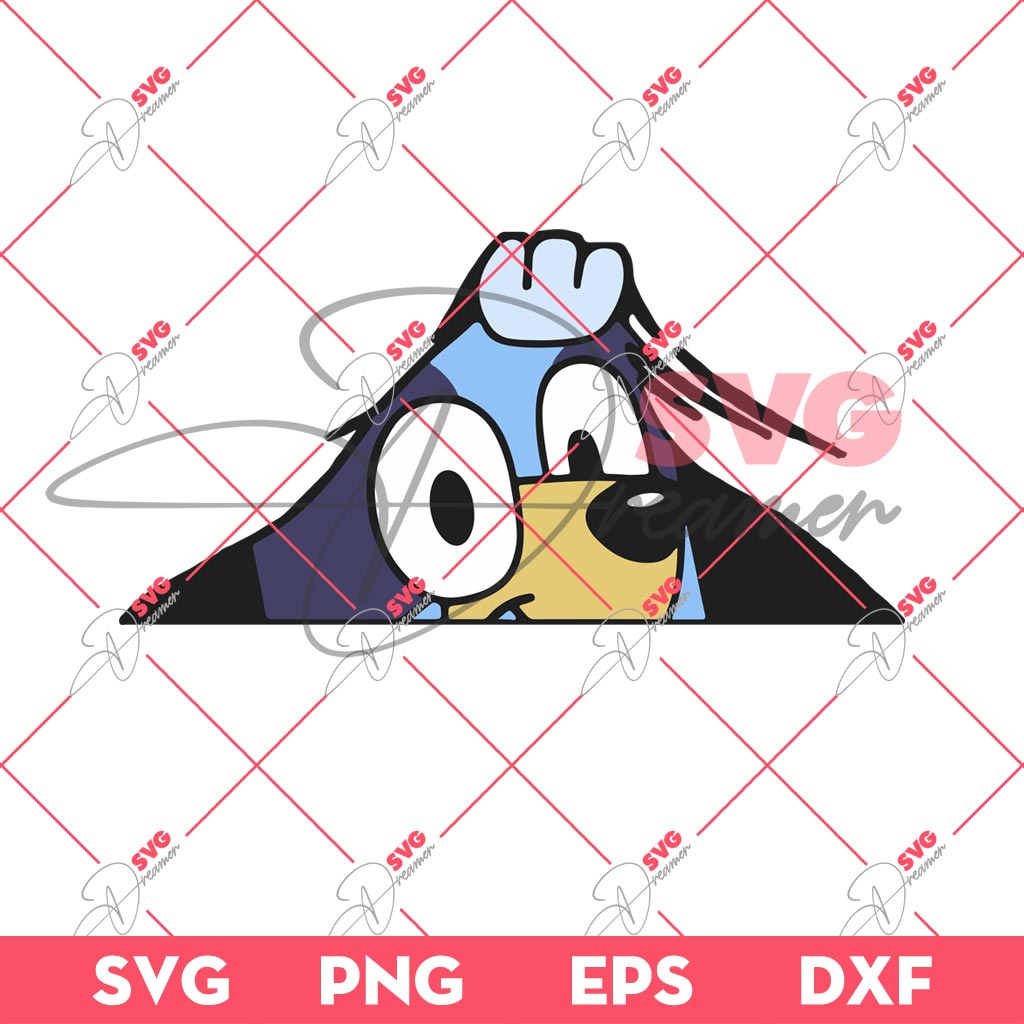 Bluey Peekaboo SVG PNG, Cute Bluey Dog SVG PNG