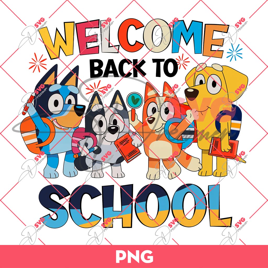 Bluey Welcome Back To School PNG, Bluey Bingo School PNG