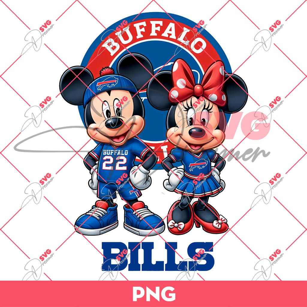 Buffalo Bills NFL Mickey And Minnie PNG, Disney Football PNG