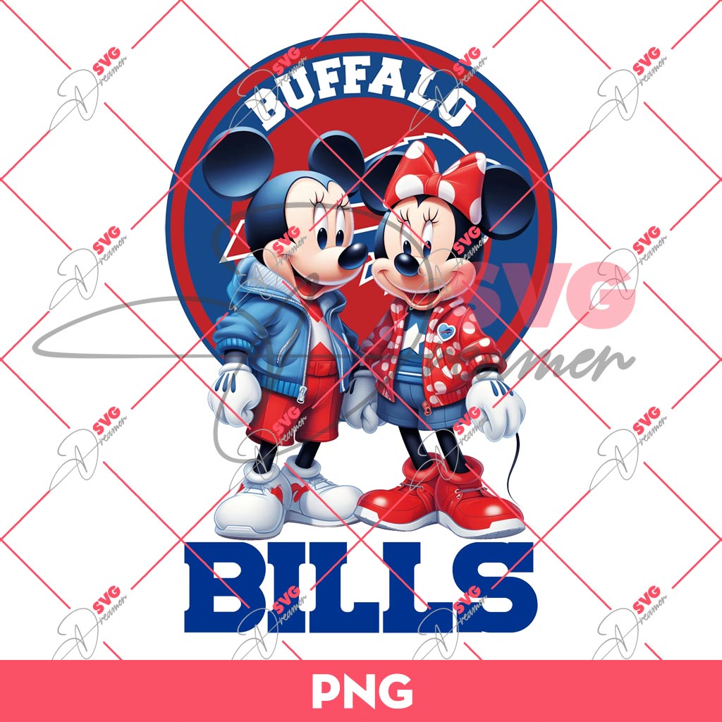 Buffalo Bills NFL Mickey Minnie PNG, Disney Football PNG