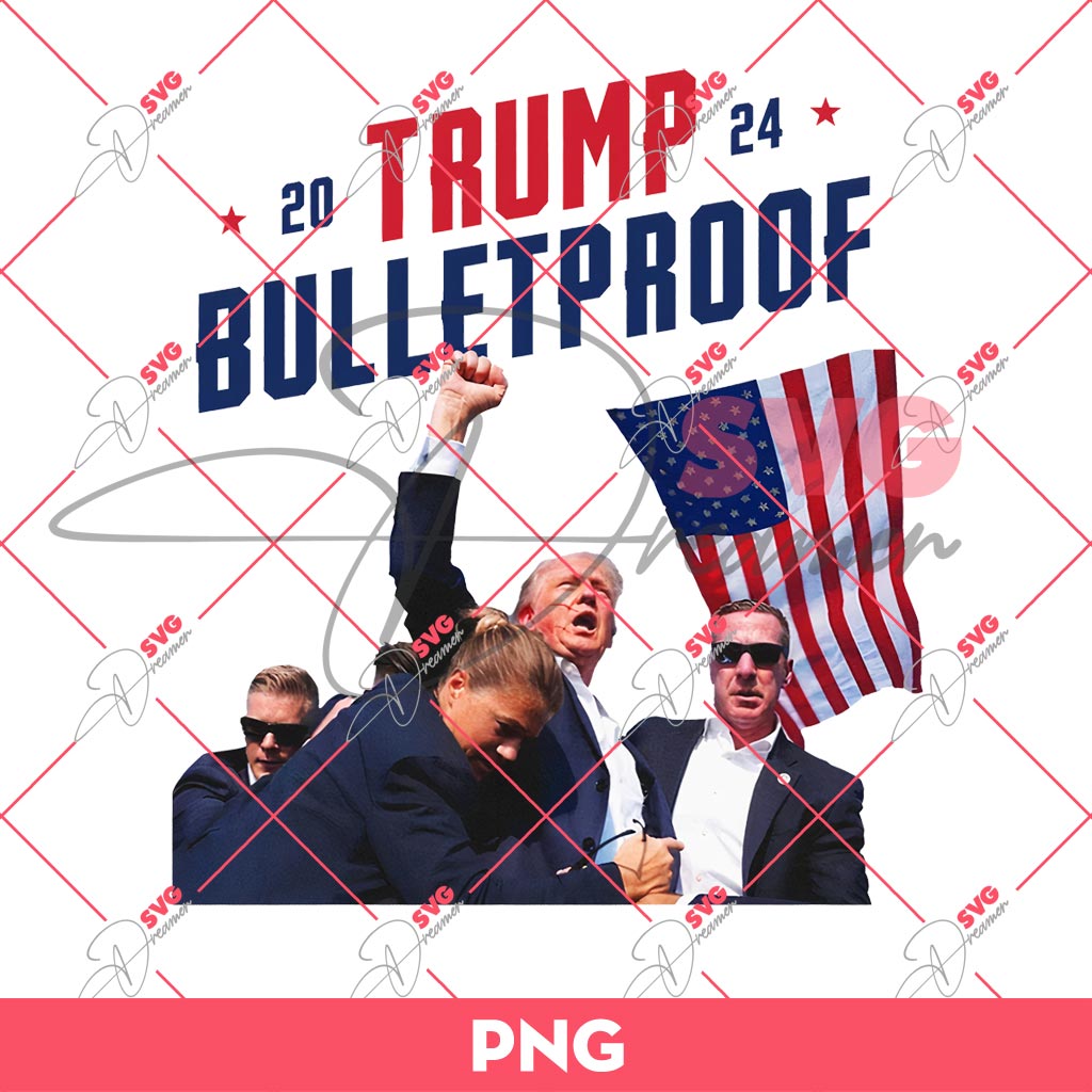 Bulletproof Trump 2024 PNG, President Trump Assasination 2024 PNG
