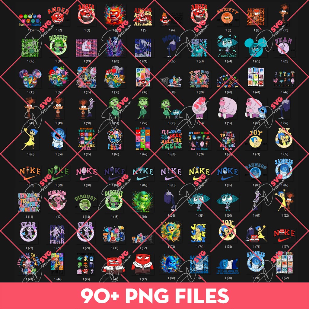 Bundle Inside Out 2 Characters PNG (Over 90 Designs)