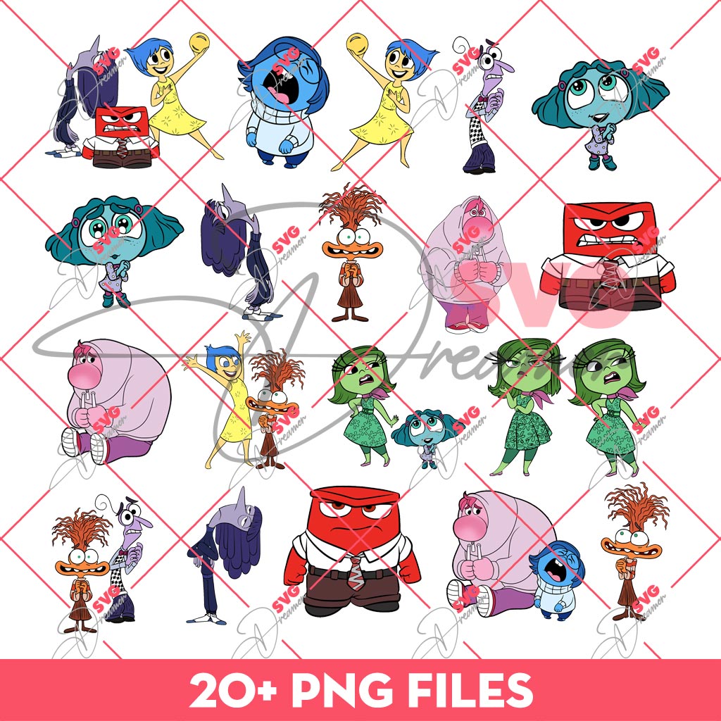 Bundle Inside Out 2 Movie Characters PNG, Inside Out Characters Bundle PNG