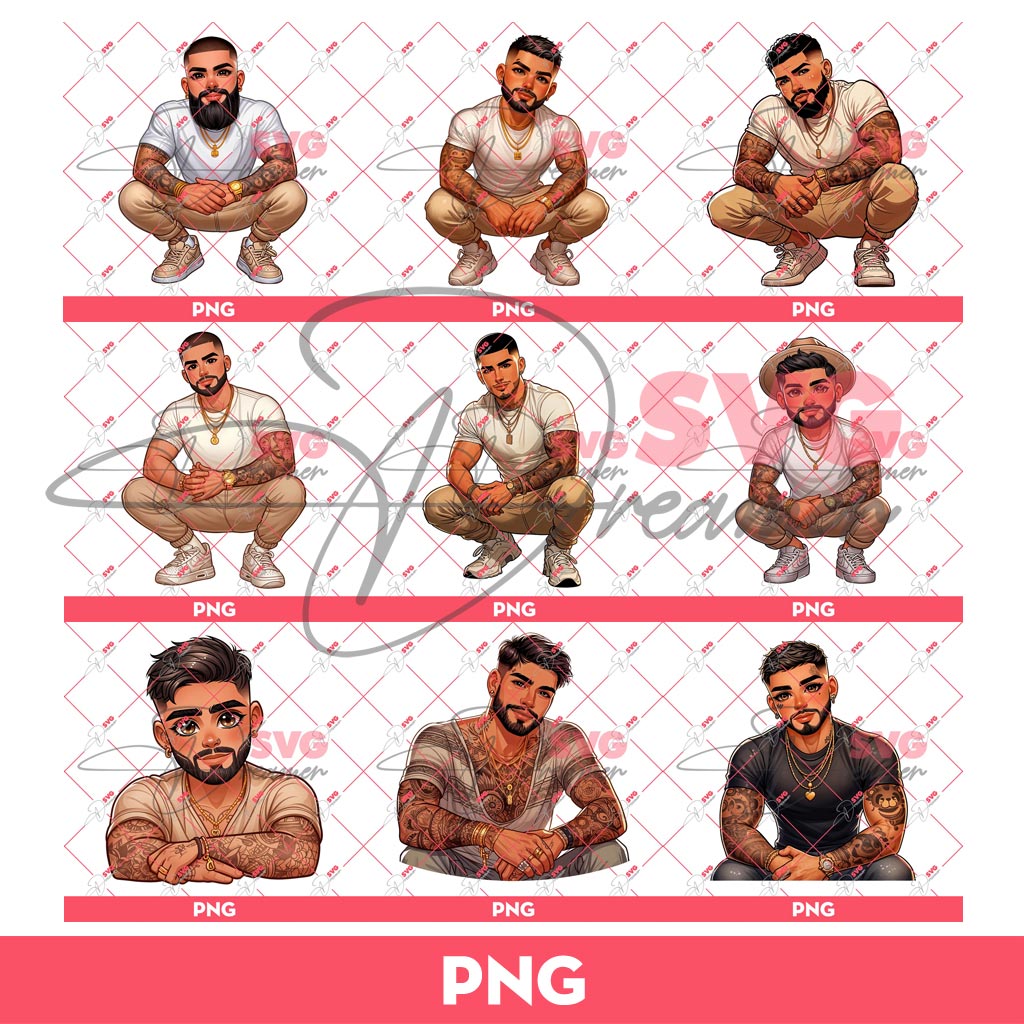 Bundle Latino Boy PNG, Chicano Boy PNG Bundle