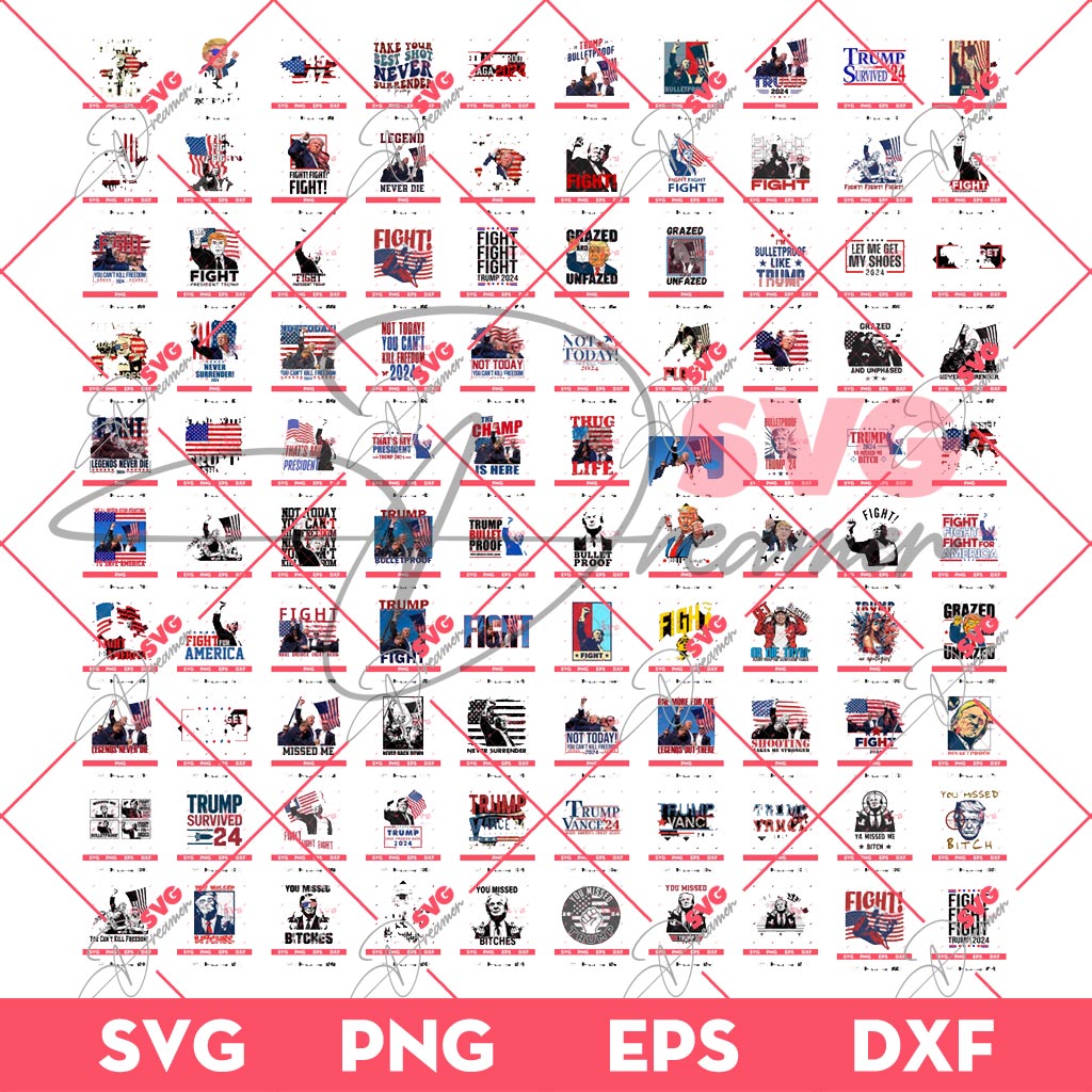 Bundle Trump Assassination PNG, Trump Shooting PNG, Trump Fight PNG Bundle