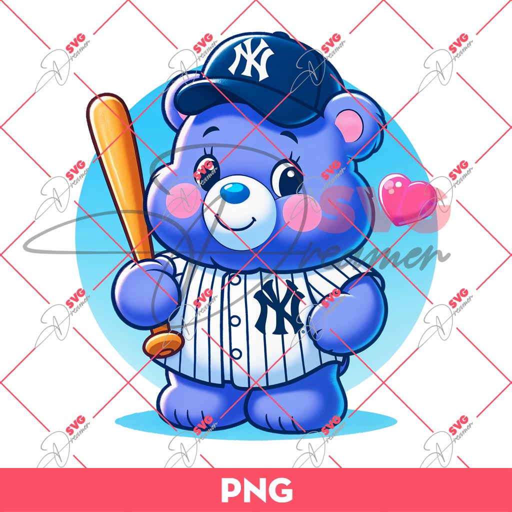 Care Bear NY Yankees PNG, Care Bear MLB Baseball PNG, New York Yankees Team PNG