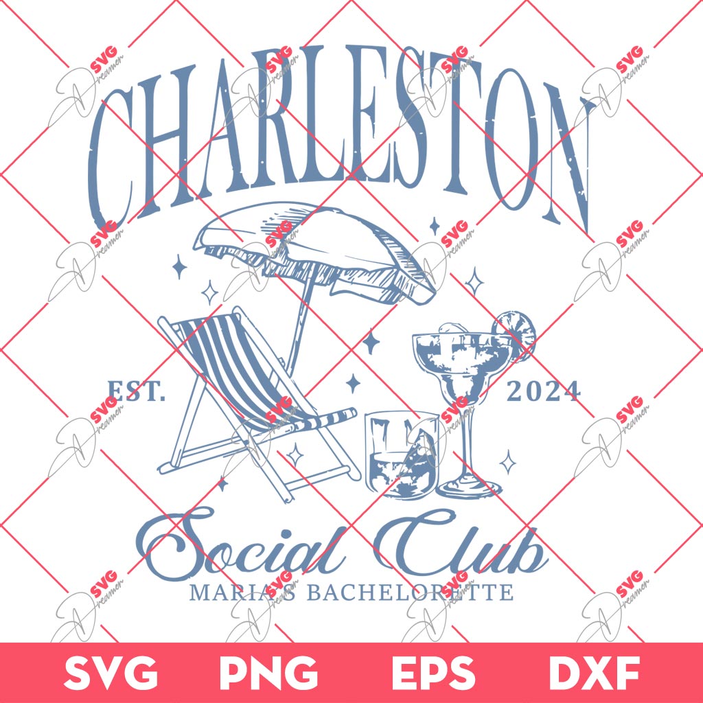 Charleston Social Club SVG PNG, Beach Bachelorette PNG SVG