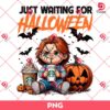 Chucky Just Waiting For Halloween PNG, Horror Character PNG, Halloween Coffee PNG