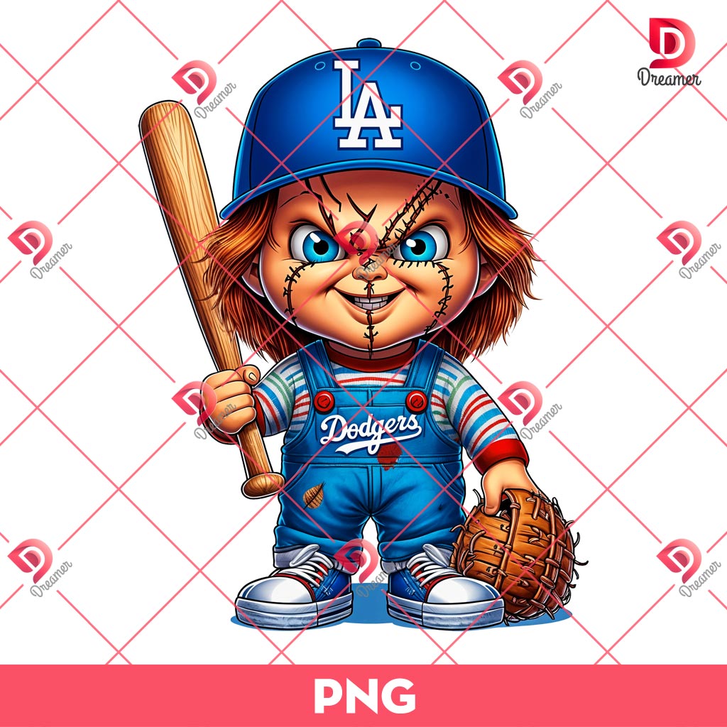 Chucky LA Dodgers PNG, Chucky Baseball PNG, Los Angeles Dodgers MLB PNG