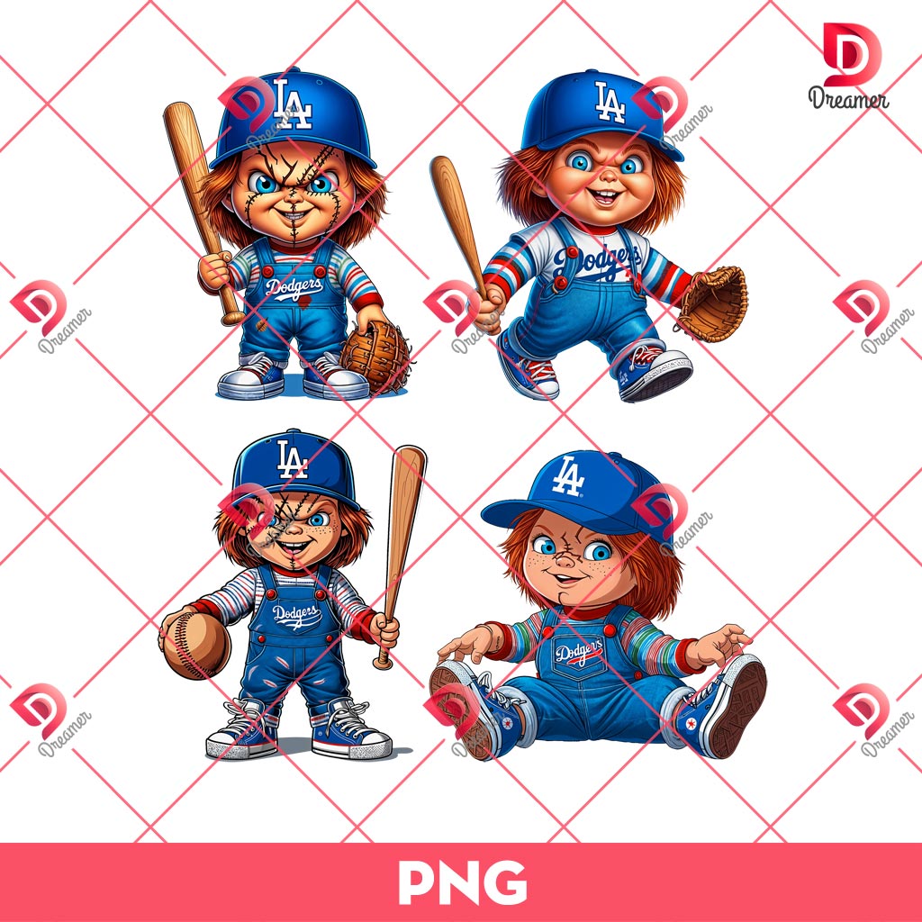Chucky LA Dodgers PNG, Chucky Baseball PNG, Los Angeles Dodgers MLB PNG