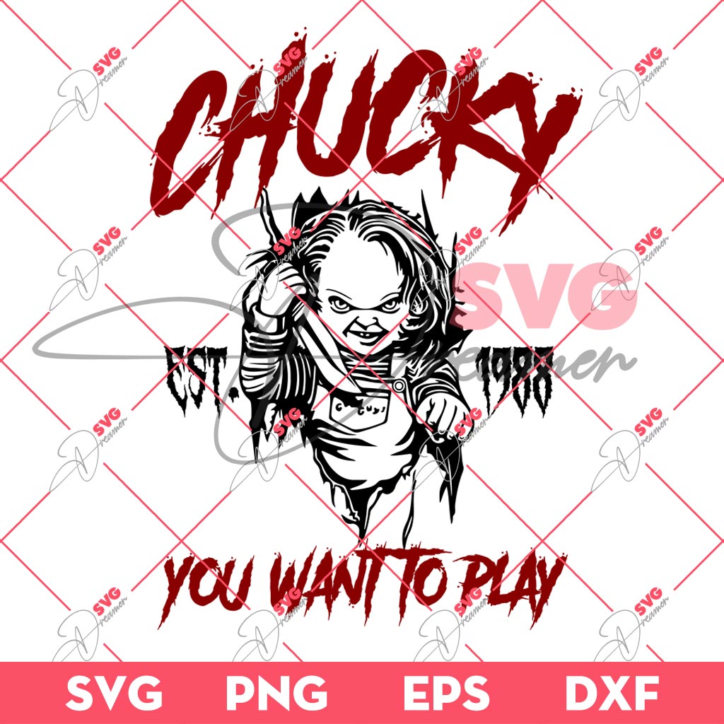 Chucky SVG, Chucky You Want To Play SVG, Horror Character Halloween SVG PNG