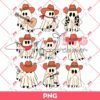 Cowboy Ghost Collage PNG, Halloween Cowboy Boo PNG