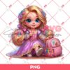 Cute Baby Rapunzel Princess Back To School PNG, Baby Rapunzel Kindergarten PNG