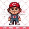 Cute Chucky Cincinnati Reds PNG, Horror Character Baseball PNG