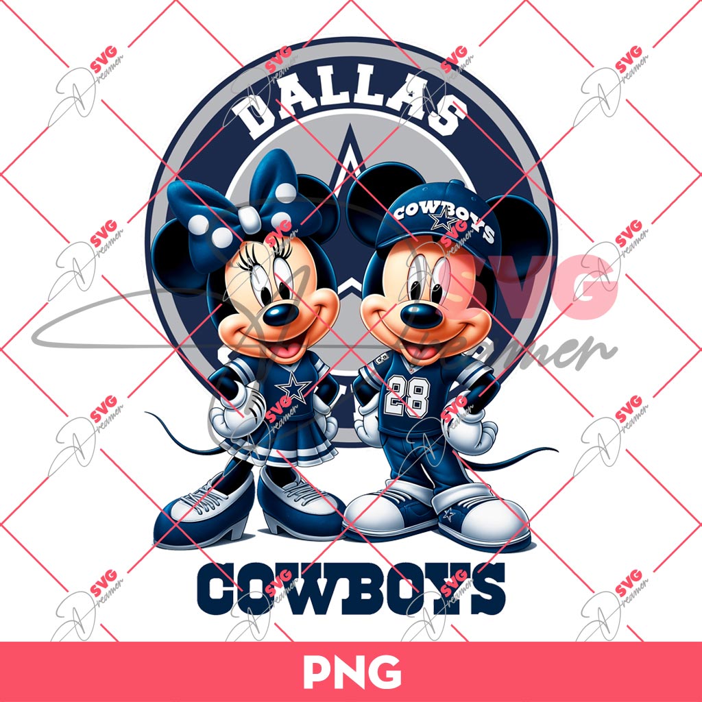 Dallas Cowboys NFL Mickey And Minnie PNG, Disney Football PNG