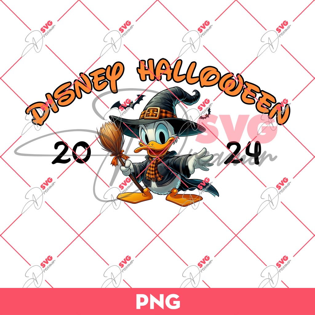 Donald Duck Witch Halloween PNG, Disney Halloween 2024 PNG