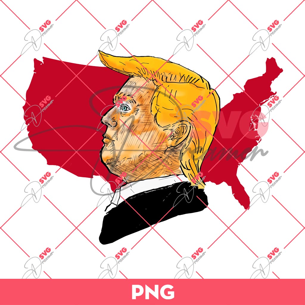 Donald Trump On America Map PNG, President Trump 2024 PNG