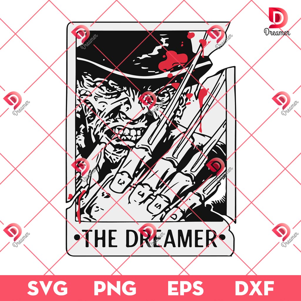 Freddy Krueger The Dreamer SVG PNG, Horror Tarot Card SVG PNG, Horror Killer Halloween SVG PNG