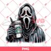 Ghostface Drinks Starbucks Coffee PNG, Horror Killer Coffee PNG, Halloween Coffee PNG