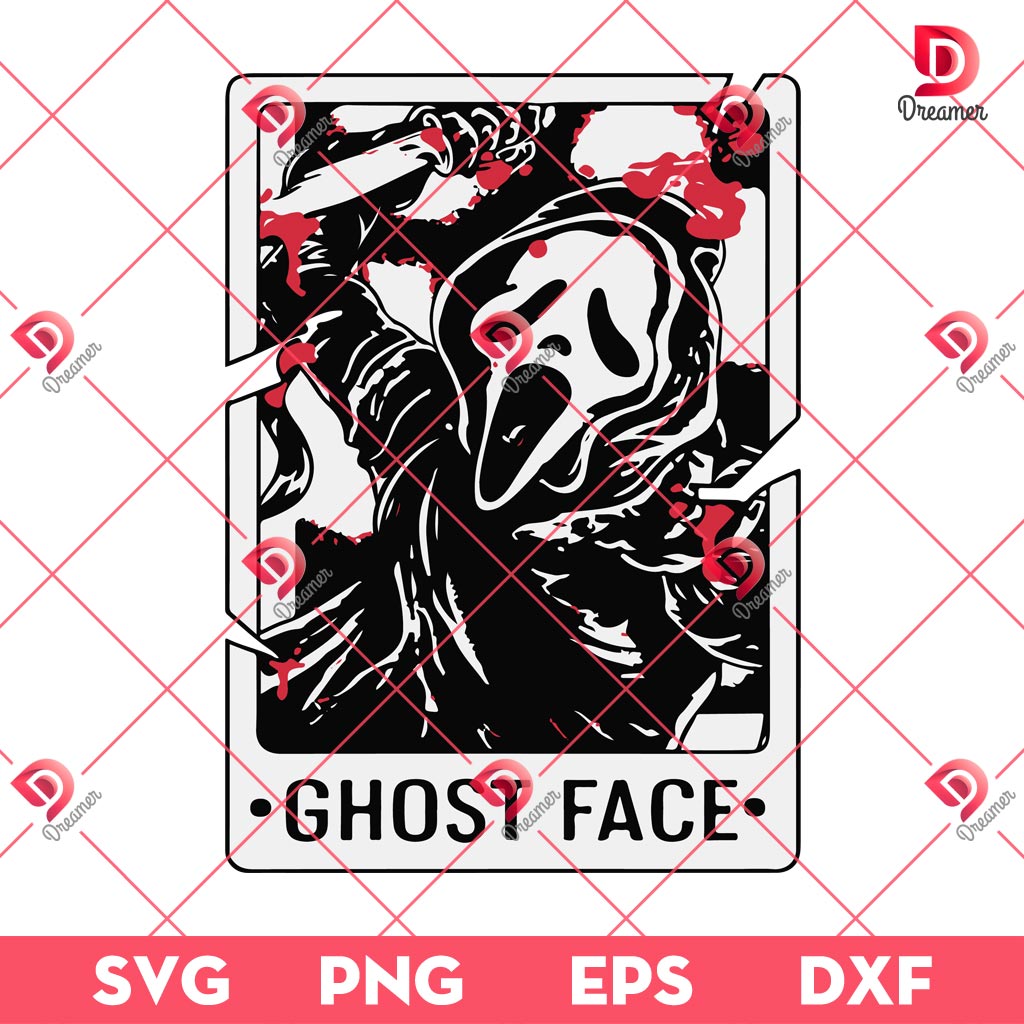 Ghostface Tarot Halloween SVG PNG, Horror Tarot Card SVG PNG, Horror Killer Halloween SVG PNG