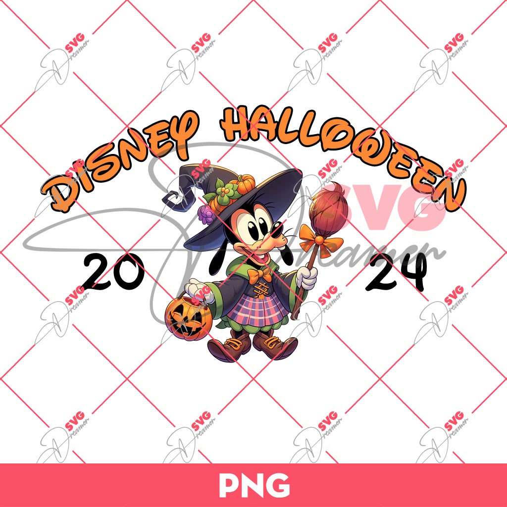 Goofy Dog Witch Halloween PNG, Disney Halloween 2024 PNG