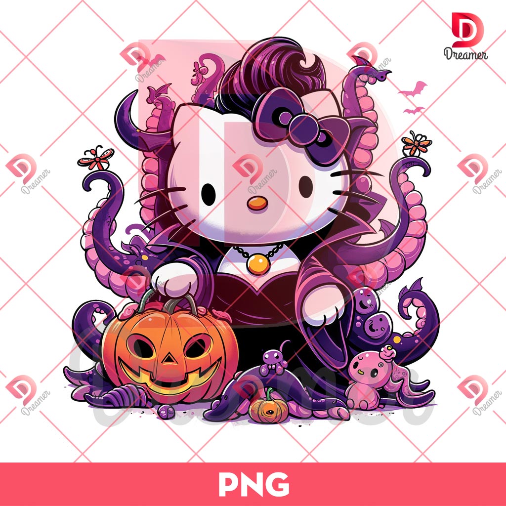 Halloween Hello Kitty Ursula PNG, Hello Kitty Halloween PNG