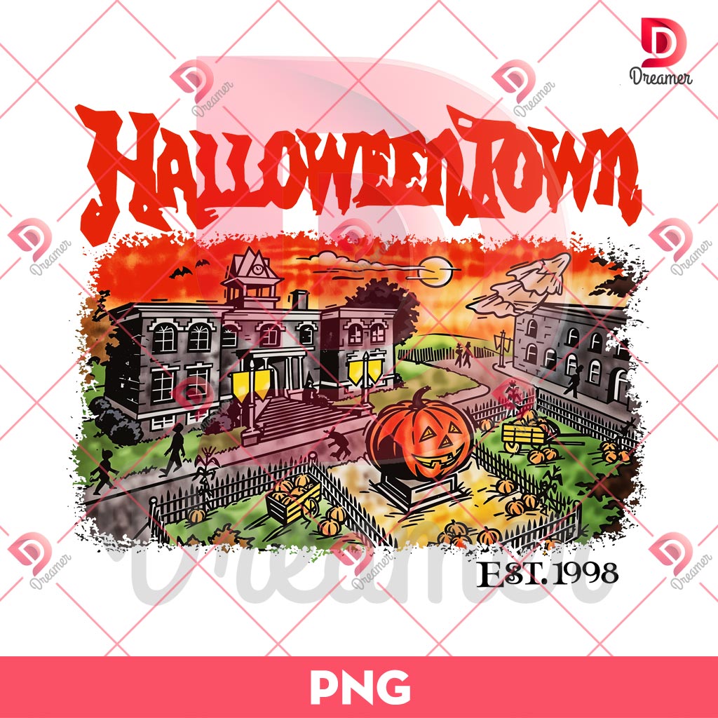 Halloweentown Est 1998 PNG, Halloweentown University PNG, Retro Halloween PNG