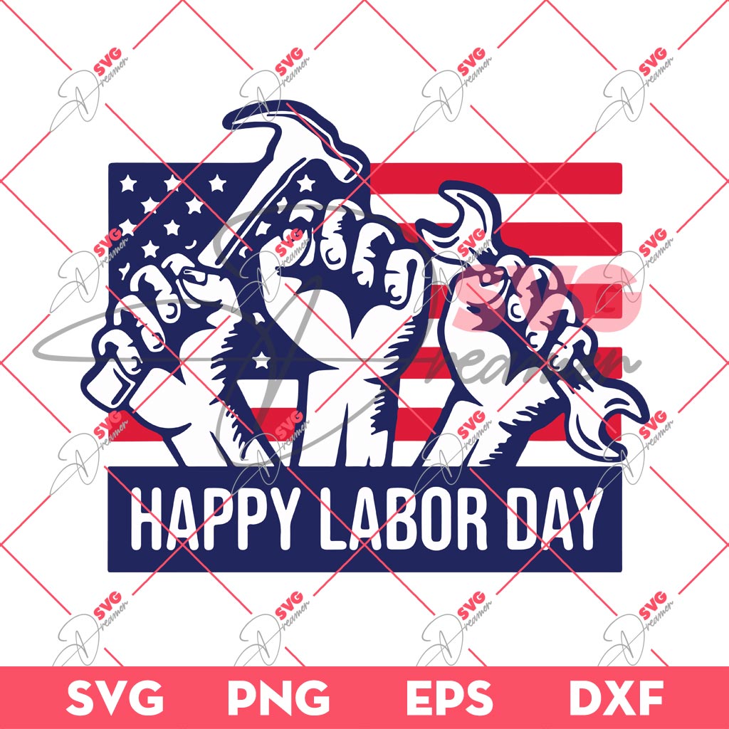 Happy Labor Day SVG, Patriotic Laborer SVG PNG