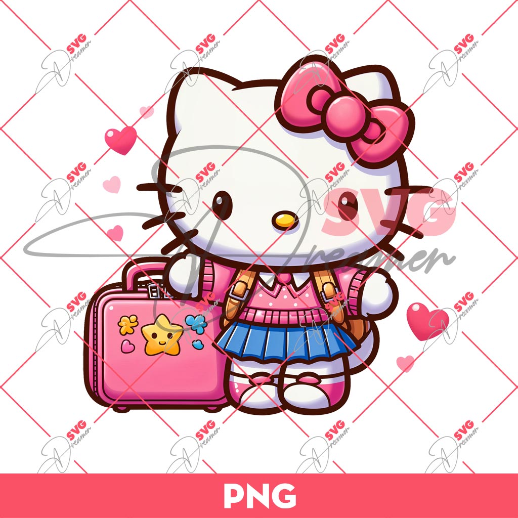 Hello Kitty Back To School PNG, First Day Of School PNG