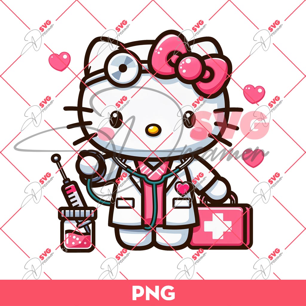 Hello Kitty Becomes A Doctor PNG, Hello Kitty In Hospital PNG
