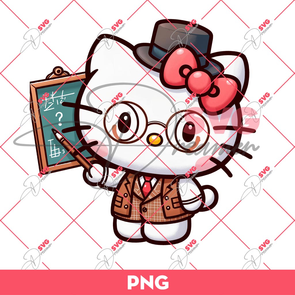 Hello Kitty Becomes A Teacher PNG, Hello Kitty In School PNG