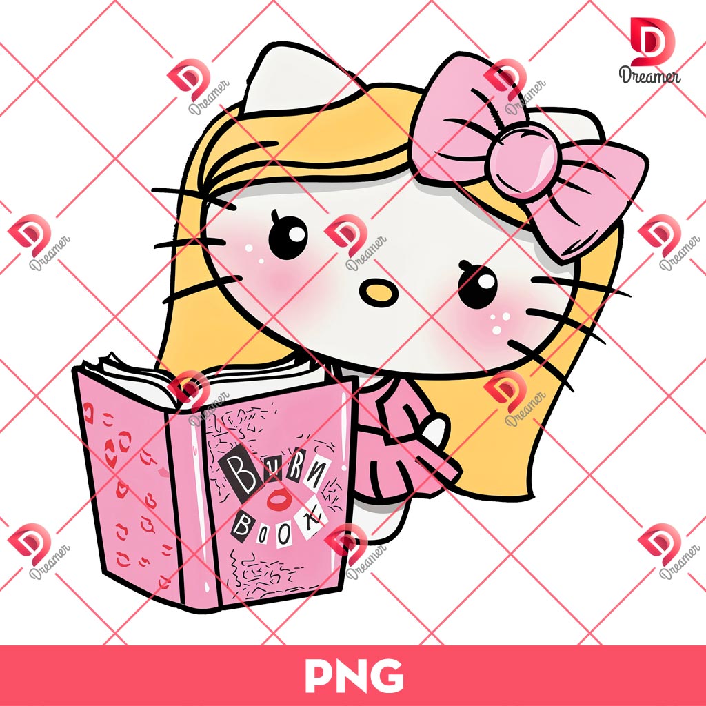 Hello Kitty Burn Book PNG, Burn Book Kitty PNG