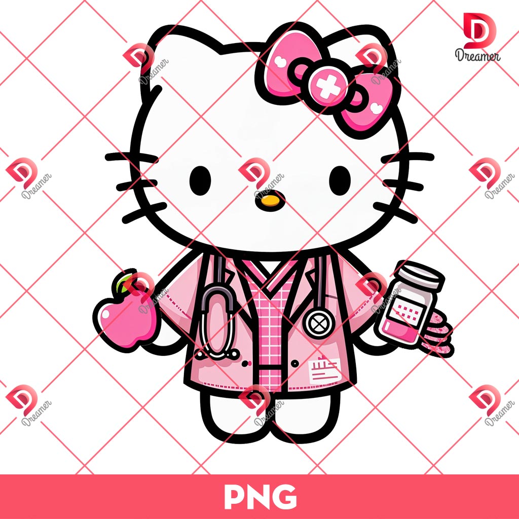Hello Kitty Dietitian PNG, Hello Kitty In Hospital PNG
