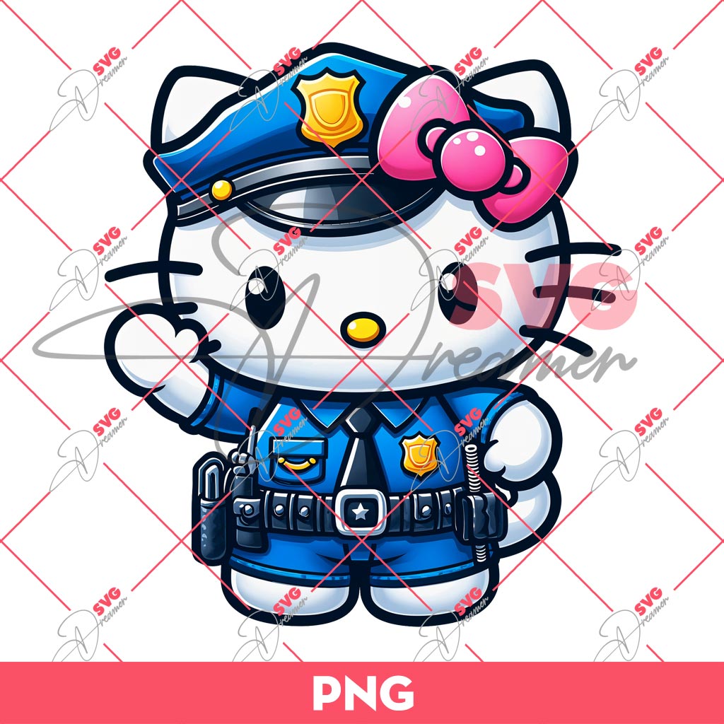 Hello Kitty Is A Police Officer PNG, Hello Kitty Police PNG