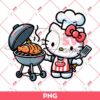Hello Kitty Is Grilling BBQ PNG, Grill Kitty PNG