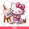 Hello Kitty Is Painting A Picture PNG, Hello Kitty Artist PNG
