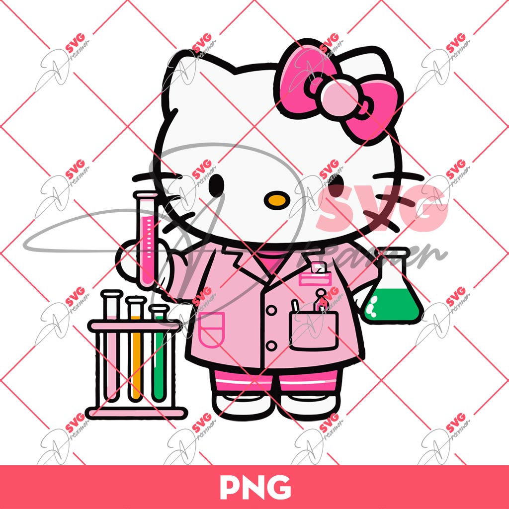 Hello Kitty Laboratory Technician PNG, Hello Kitty In Hospital PNG