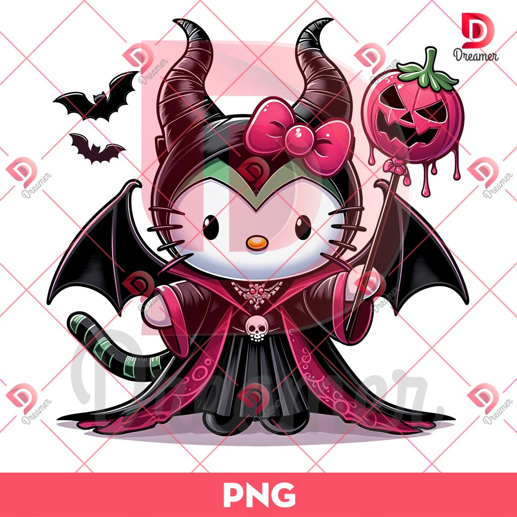 Hello Kitty Maleficent PNG, Hello Kitty Halloween PNG