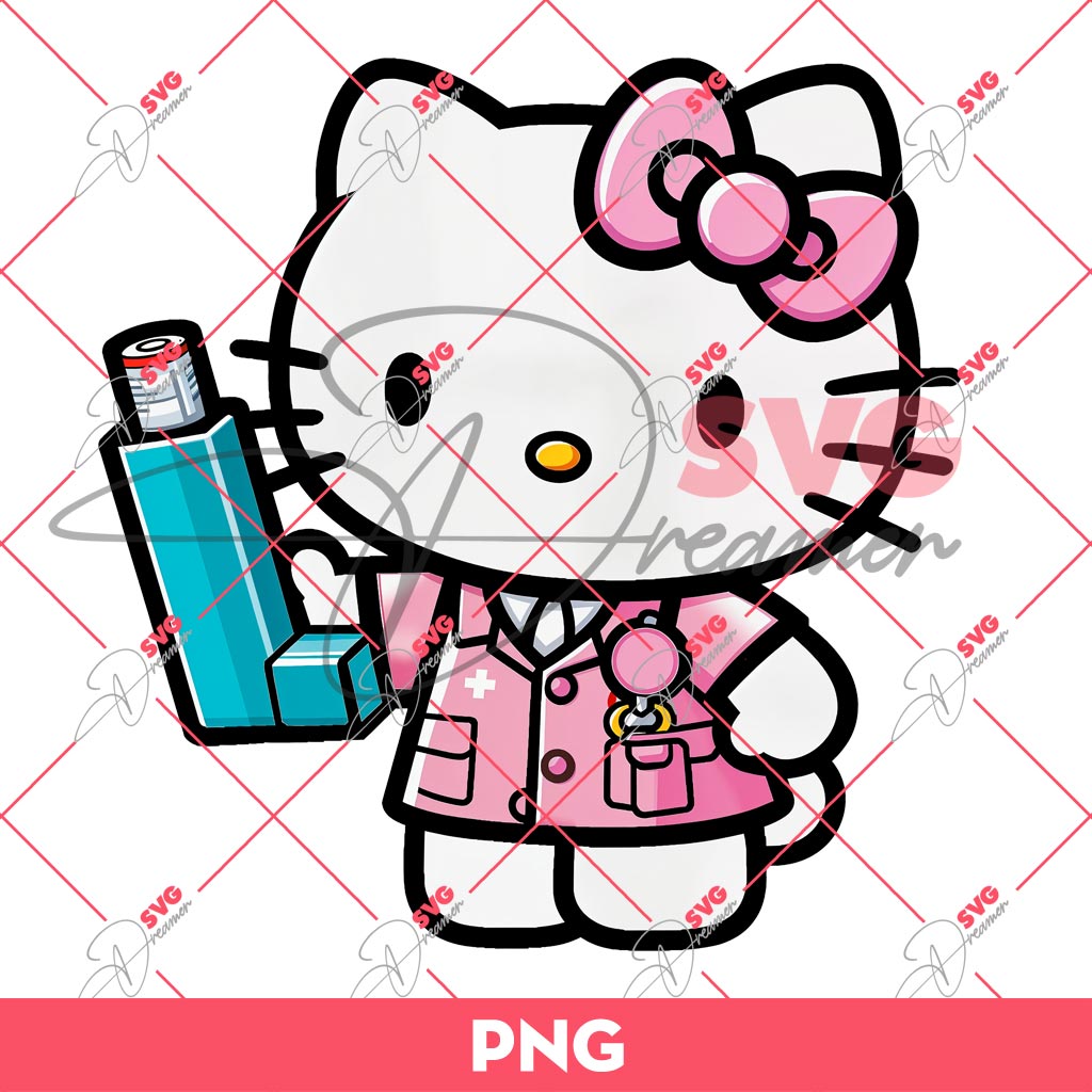 Hello Kitty Respiratory Therapist PNG, HK In Hospital PNG