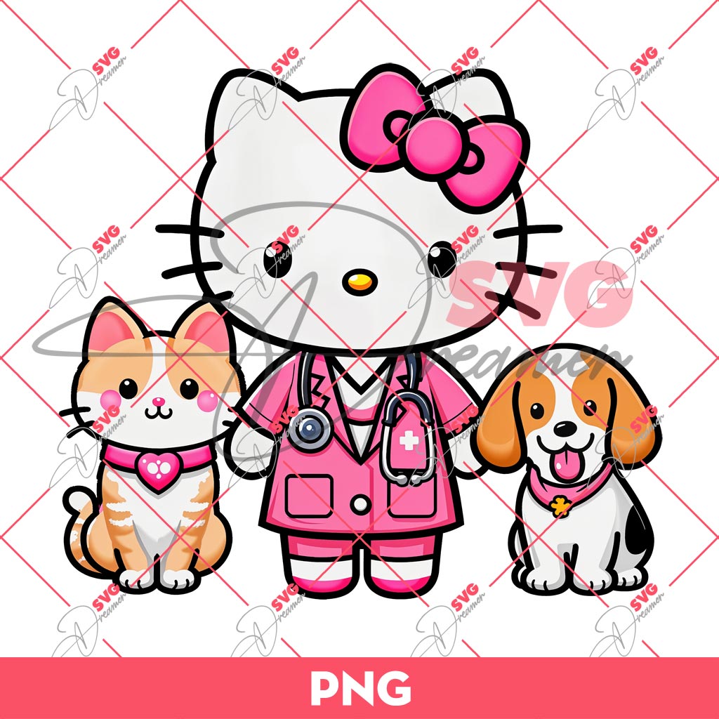 Hello Kitty Veterinarian PNG, Hello Kitty In Hospital PNG
