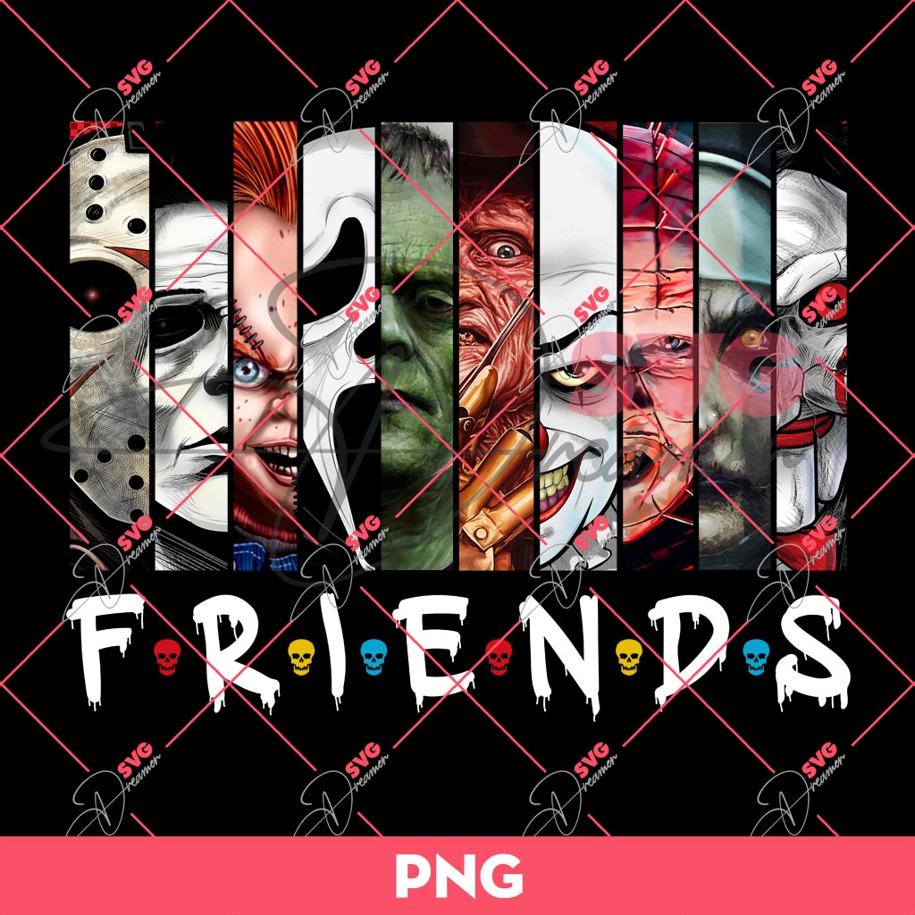 Horror Characters Friends PNG, Horror Halloween PNG