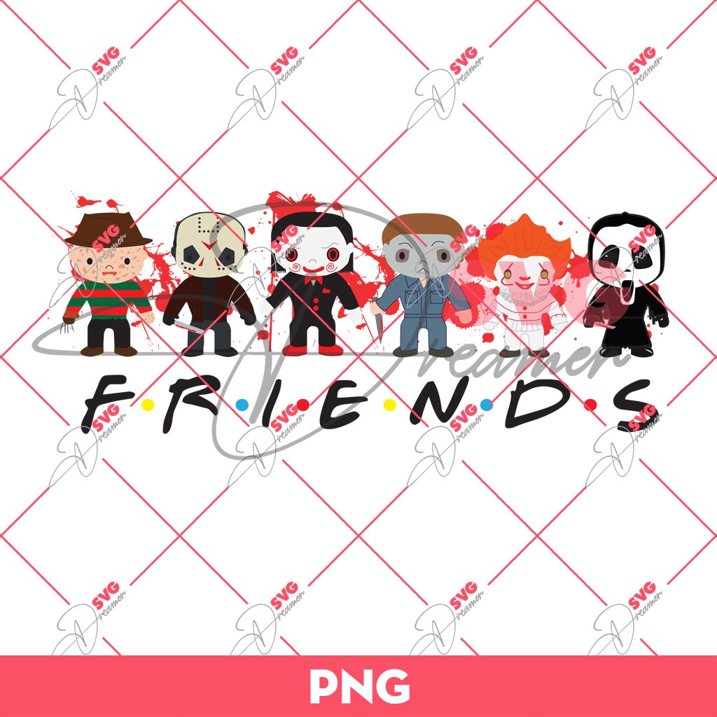 Horror Friends Scary Movie Characters PNG, Horror Halloween PNG