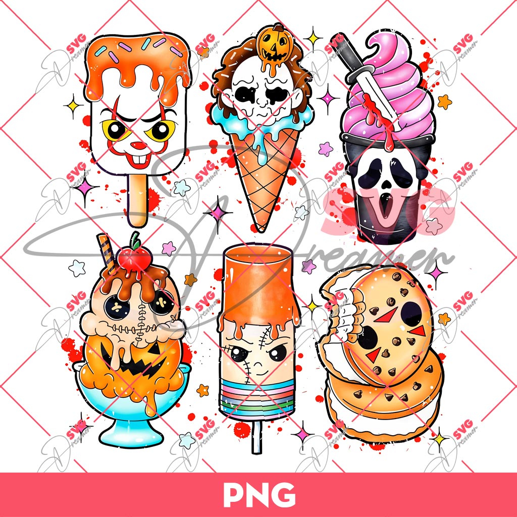 Horror Movie Summer Popsicle PNG, Summer Halloween PNG