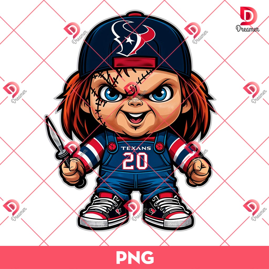 Houston Texans Chucky Player Football PNG, Houston Texans NFL Football PNG