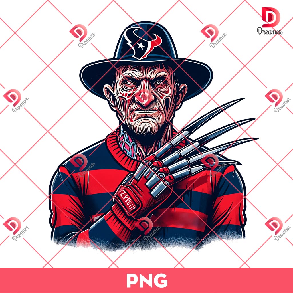 Houston Texans Freddy Krueger Player Football PNG, Houston Texans NFL Football PNG