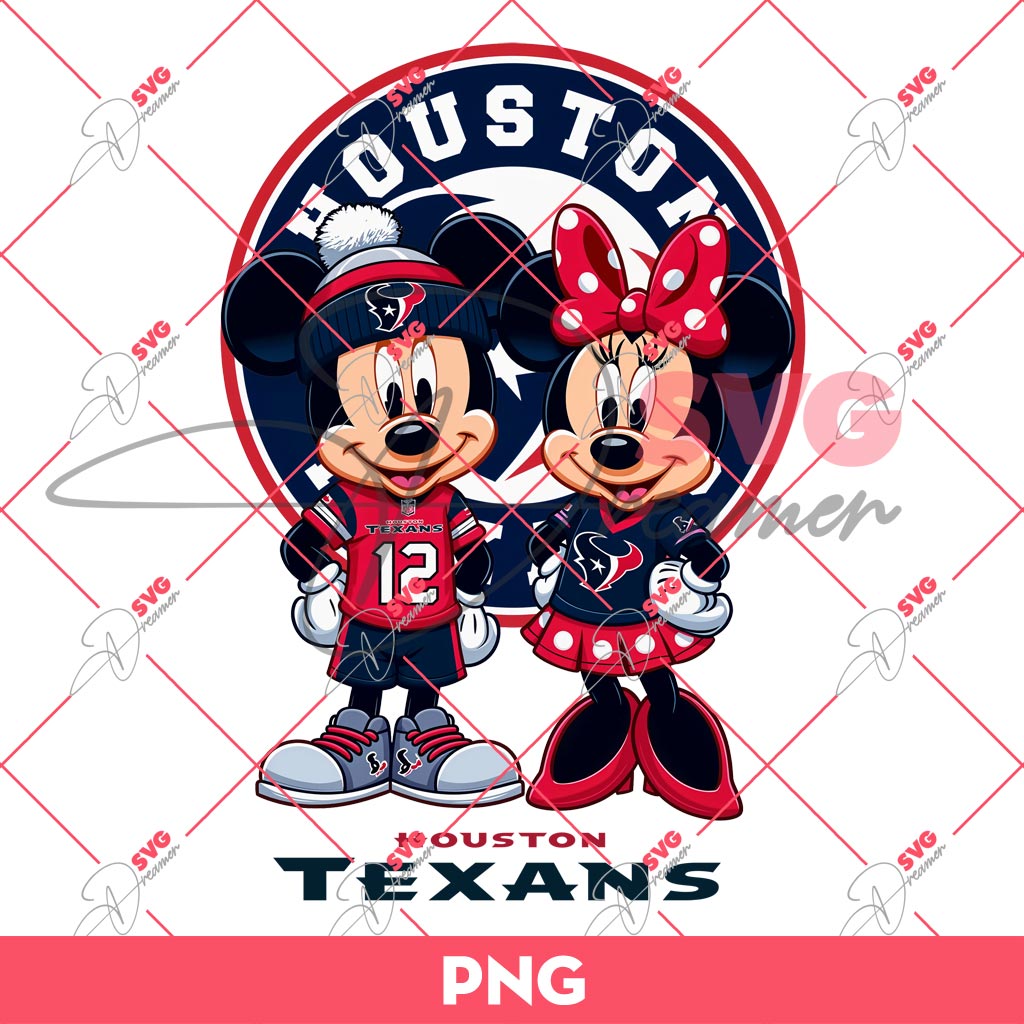 Houston Texans NFL Mickey And Minnie PNG, Disney Football PNG