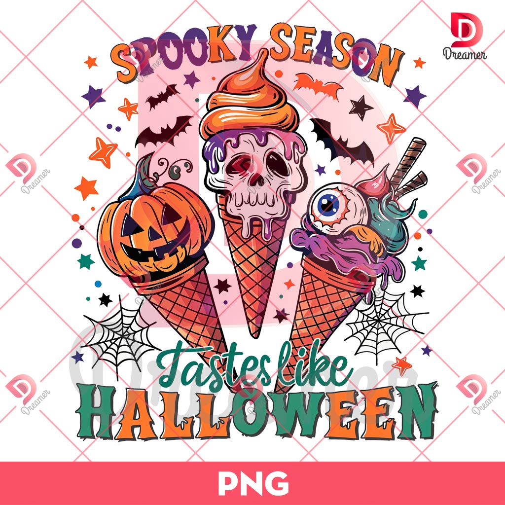 Ice Cream Spooky Season Tastes Like Halloween PNG, Halloween Ice Cream PNG