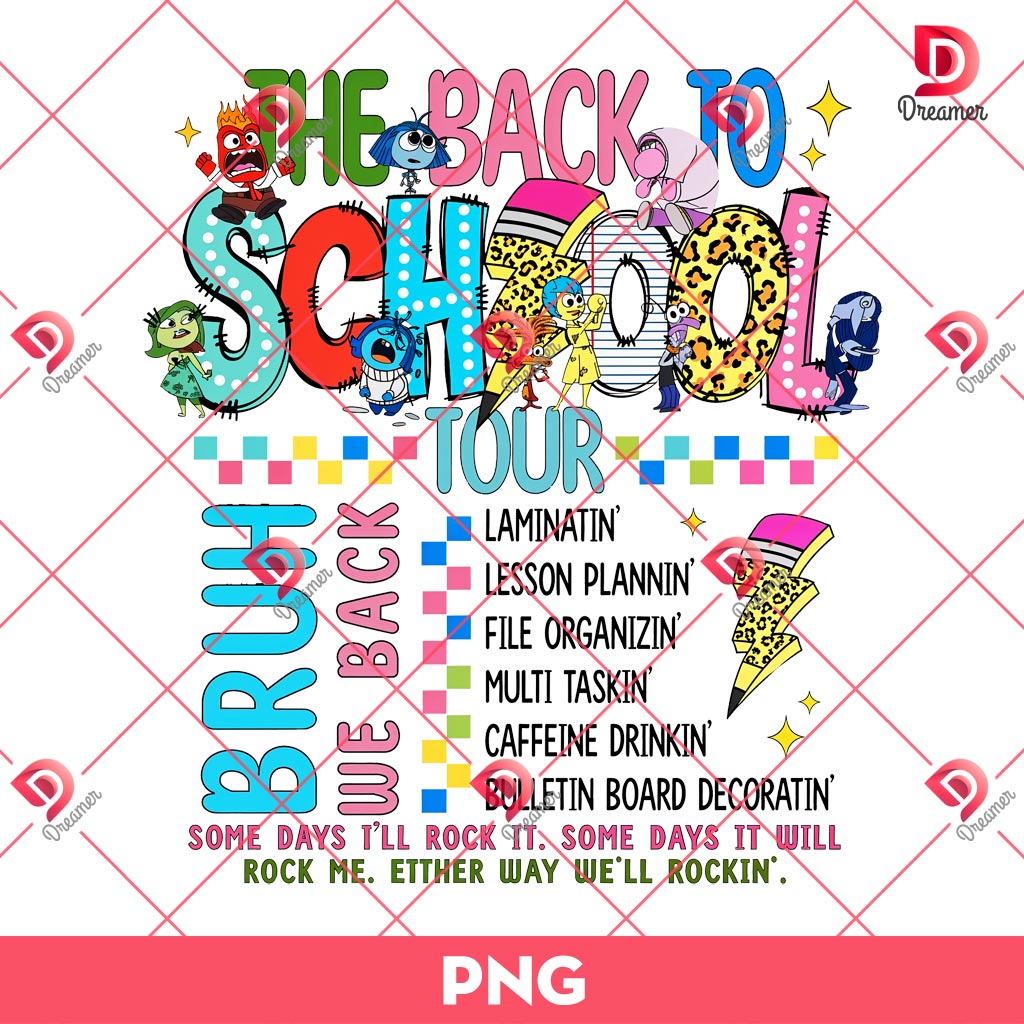 Inside Out 2 The Back To School Tour PNG, Back To School PNG, Inside Out 2 Characters PNG