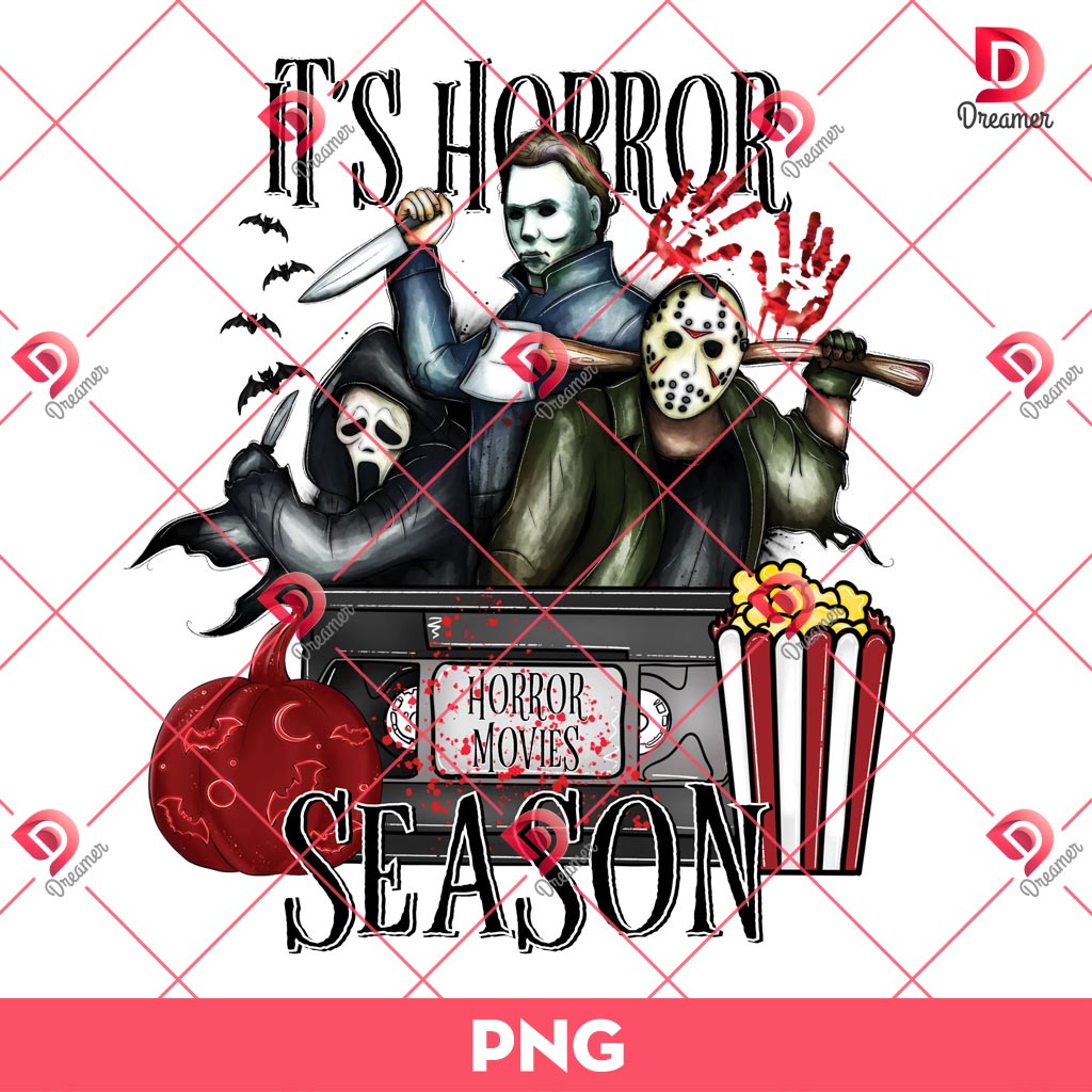 It's Horror Season PNG, Horror Killer Movie Characters PNG, Halloween PNG